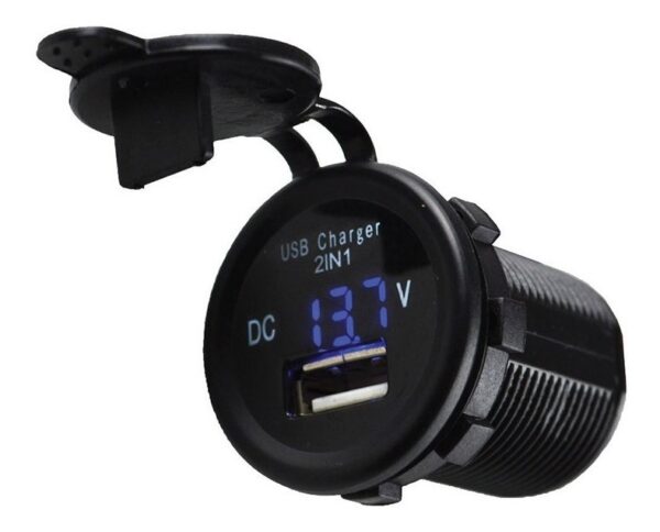 Medidor De Voltaje Digital Voltimetro Usb 12v/24v Carro Moto