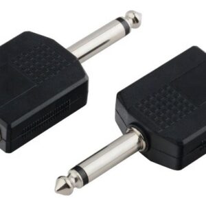 Conector Adaptador Plug 1/4 Mono A 2 Jack 1/4 Mono Plastico