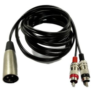 Cable Xlr Canon Macho A Dos Rca Macho De 3 Metros