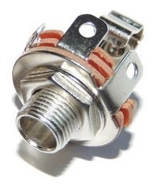Conector Jack 1/4 Hembra Mono Para Chasis Con Suiche