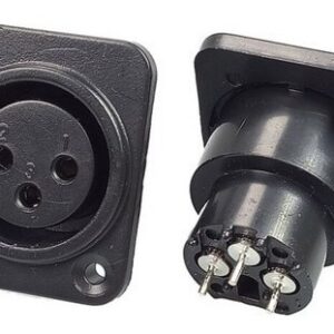 Conector Xlr Canon Hembra 3 Pines Empotrable Plastico
