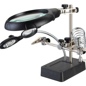 Tercera Mano Con Lupa Base Para Cautin